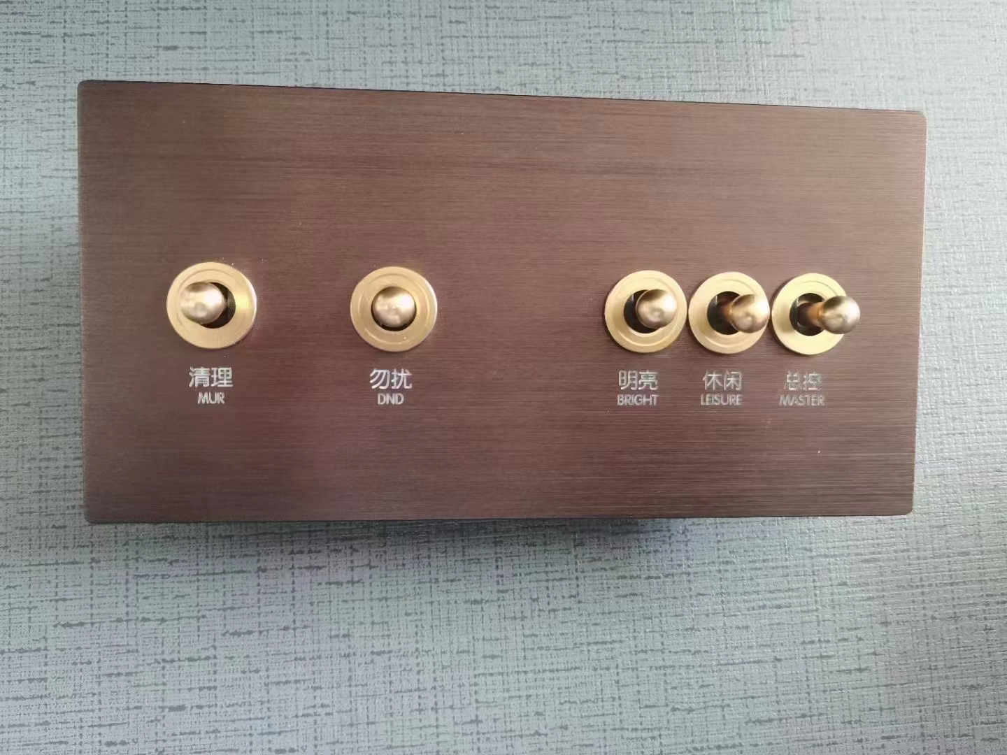 酒店客控系統(tǒng)撥桿開關（金色）